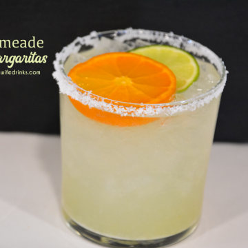 Limeade margaritas are the sweet blend of three easy ingredients to make easy margaritas by the pitcher by mixing together a can of frozen limeade, triple sec, and tequila.