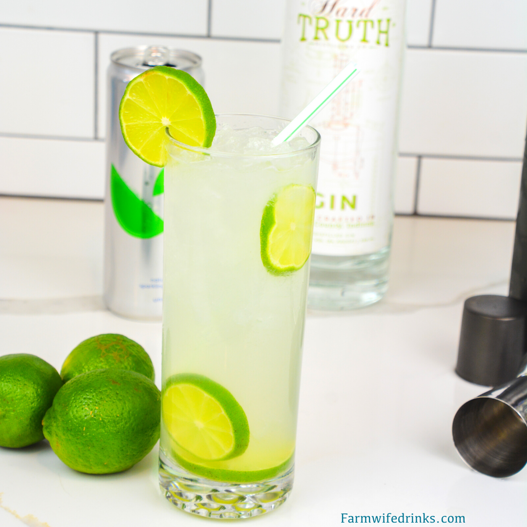 The gin rickey cocktail recipe is a highball cocktail made with fresh-squeezed lime juice, gin, and soda water.