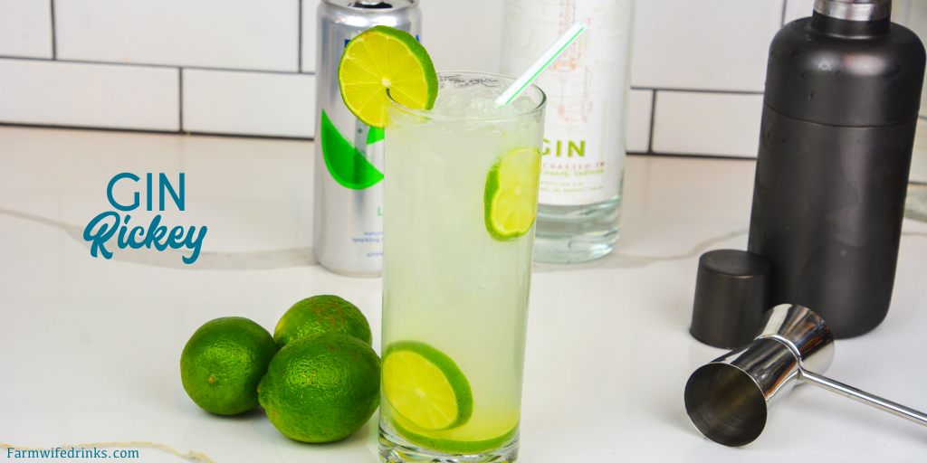 The gin rickey cocktail recipe is a highball cocktail made with fresh-squeezed lime juice, gin, and soda water.