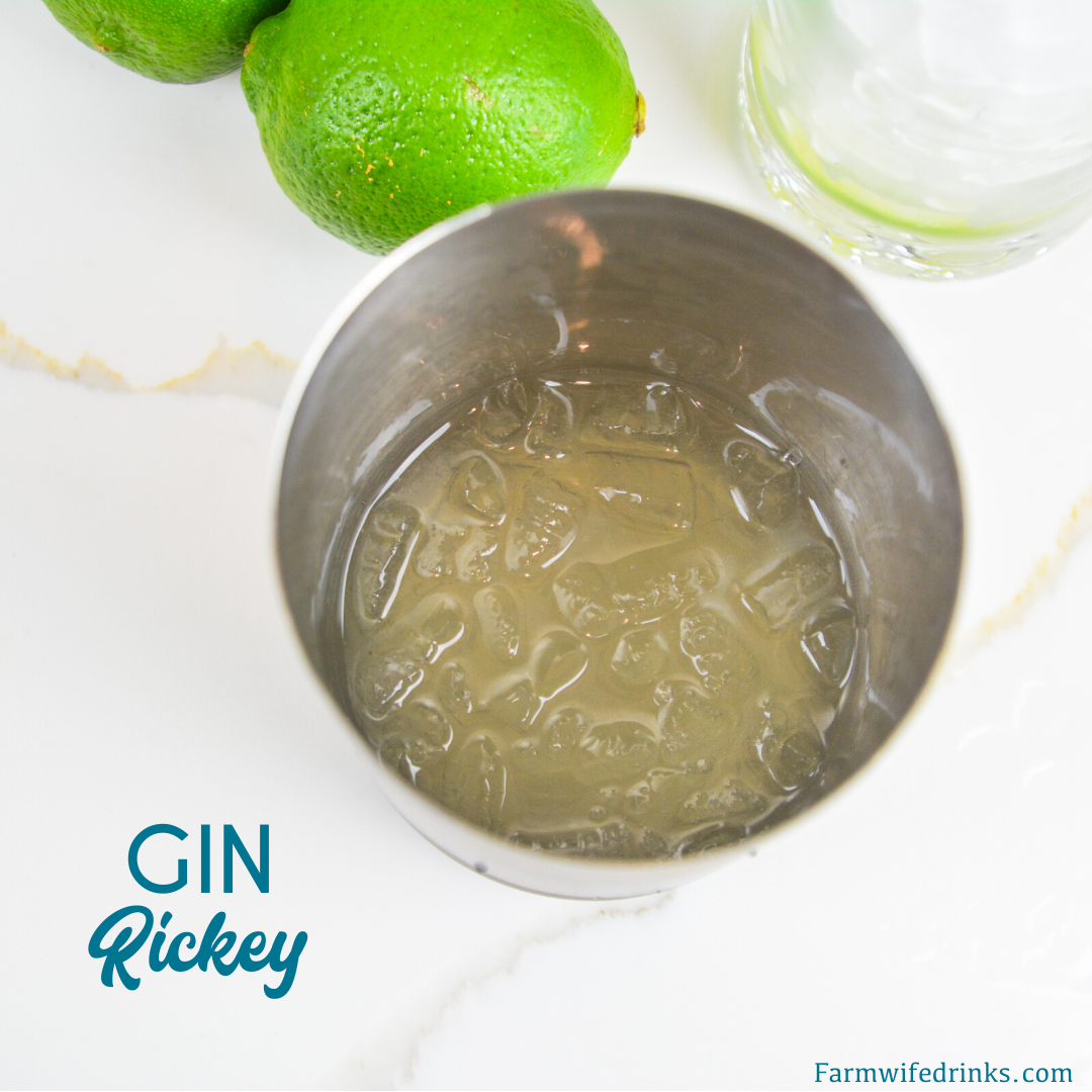 The gin rickey cocktail recipe is a highball cocktail made with fresh-squeezed lime juice, gin, and soda water.