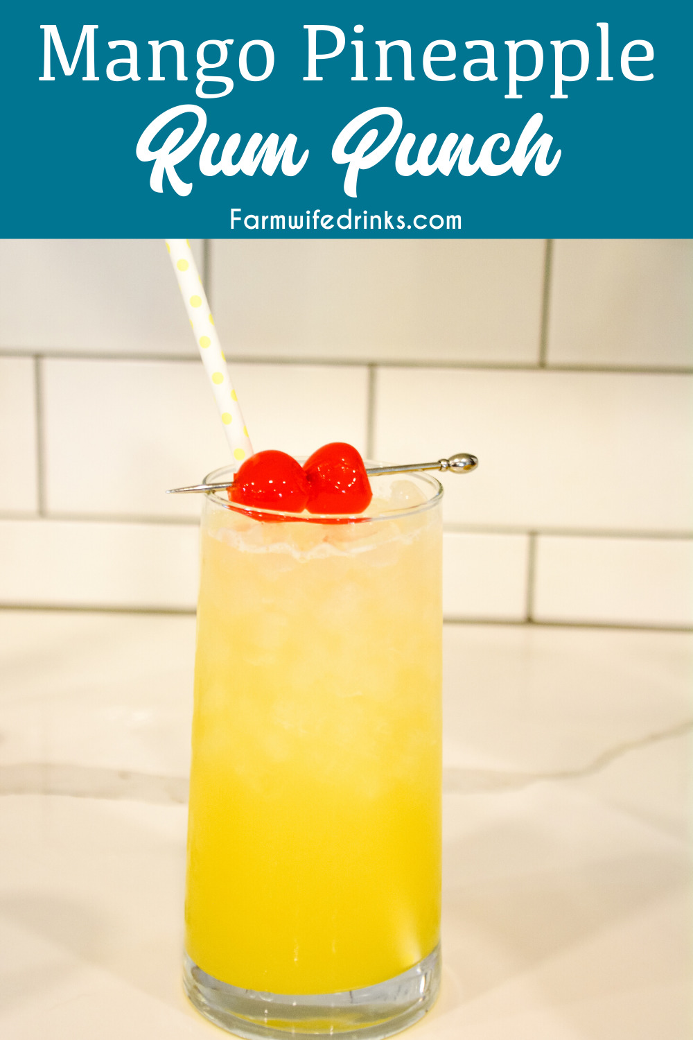 Mango Pineapple Rum Punch combines mango-pineapple juice with triple sec, Malibu rum, and white rum for a smooth Hawaiian rum cocktail that can be topped off with pineapple sparkling water.