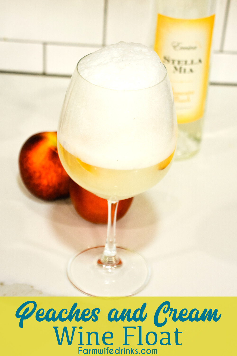 Peaches and Cream Wine Float Recipes combines a Moscato wine with vanilla bean ice cream and fresh peaches for the most decadent white wine float that can also serve for an amazing dessert drink.