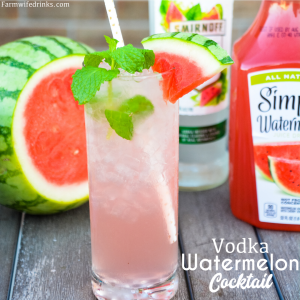 Vodka watermelon cocktail is the cocktail of summer with a refreshing hint of mint mixed in with the Simply Watermelon, mint and watermelon vodka, triple sec, and a splash of sparkling lemon water.