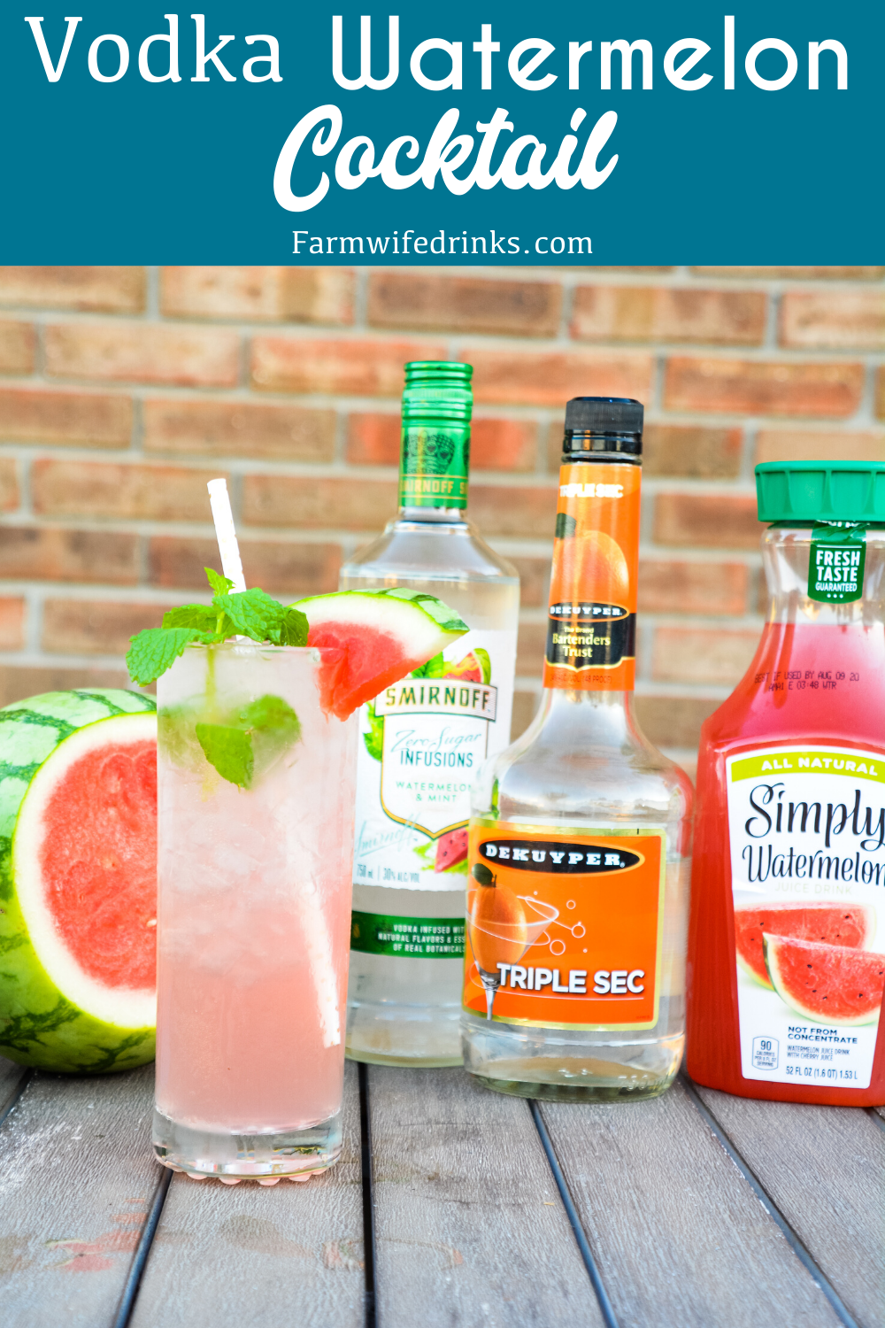 Vodka watermelon cocktail is the cocktail of summer with a refreshing hint of mint mixed in with the Simply Watermelon, mint and watermelon vodka, triple sec, and a splash of sparkling lemon water.