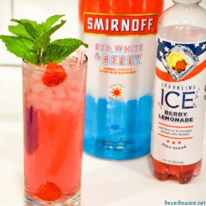 Pink Starburst vodka cocktail combines Smirnoff's Red, White, and Berry vodka with the berry lemonade Sparkling Ice water for an easy-sipping, low-carb cocktail that tastes just like starburst candy.