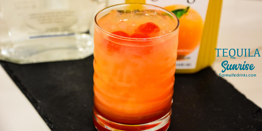 Tequila Sunrise is an orange juice and tequila cocktail made smooth with the addition of cherries and grenadine made famous in the 70s by Mick Jagger.