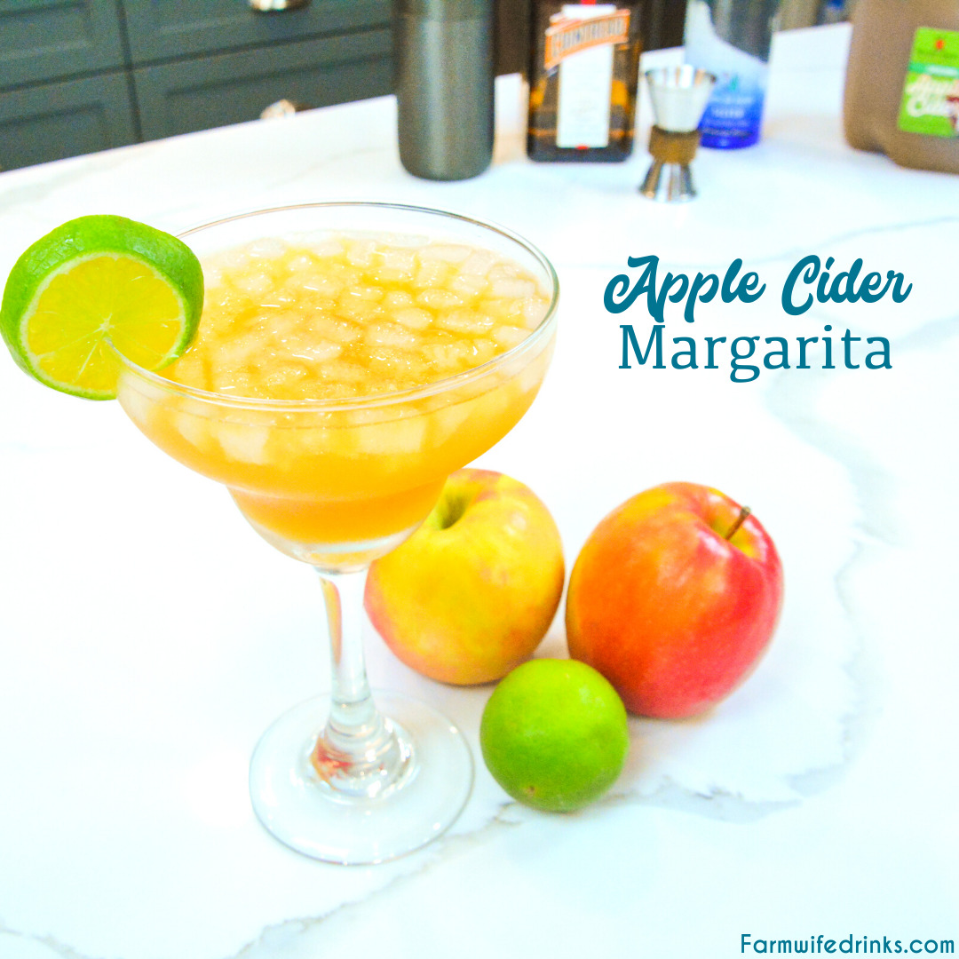 Apple Cider Margarita is the perfect fall margarita with the tequila, orange liquor, apple cider, and lime juice shaken together for an amazing fall cocktail.