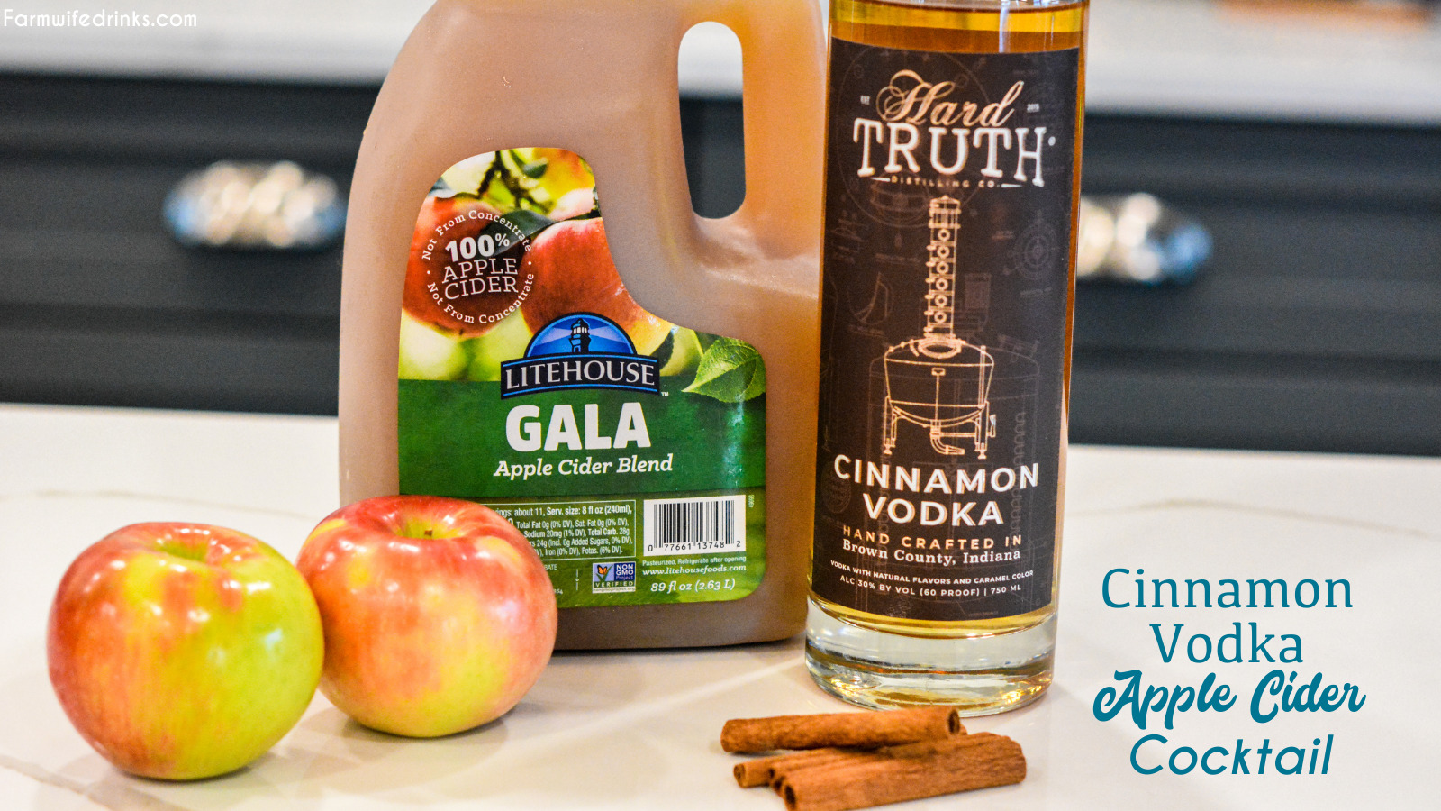Cinnamon vodka apple cider cocktail is a simple fall cocktail ingredients