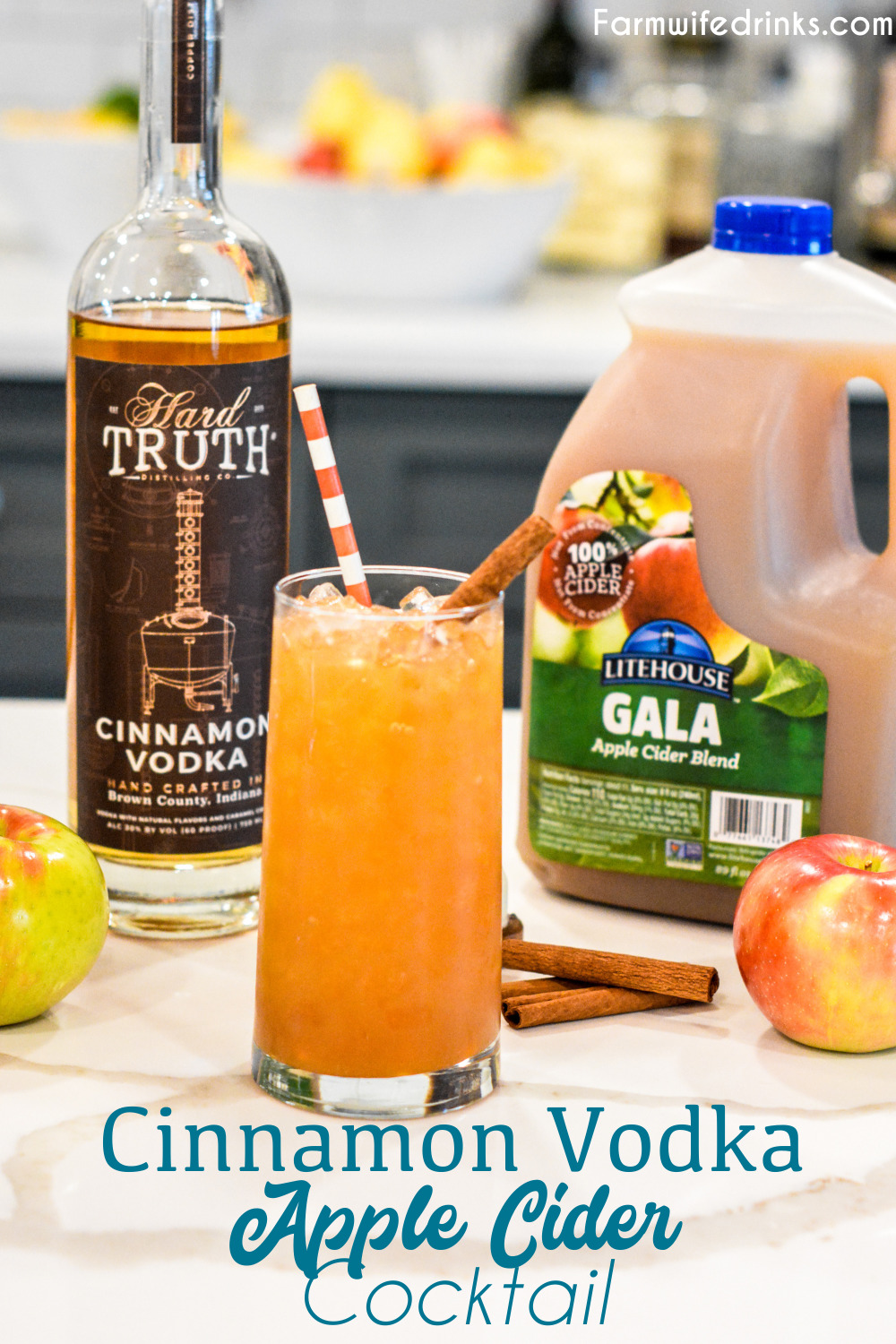 Cinnamon vodka apple cider cocktail is a simple fall cocktail for the vodka lovers out there.