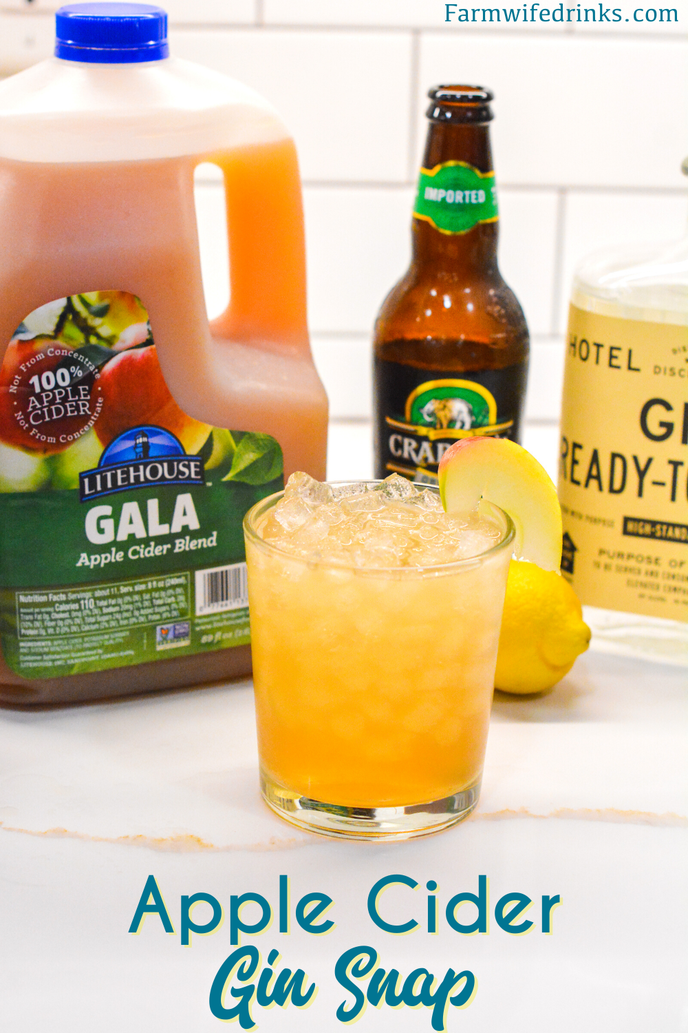 Apple cider gin snap is a gin variation to the a Moscow mule with the combination of ginger beer, apple cider, gin, and lemon juice to create a ginger apple cider gin cocktail.