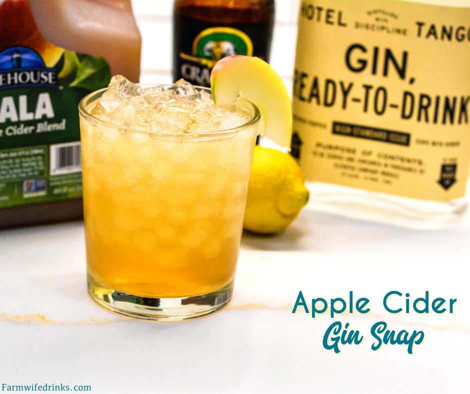 Apple cider gin snap is a gin variation to the a Moscow mule with the combination of ginger beer, apple cider, gin, and lemon juice to create a ginger apple cider gin cocktail.