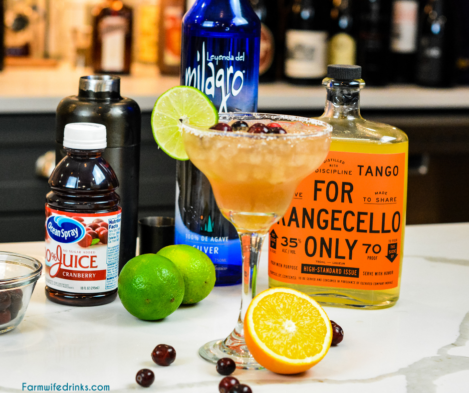 Cranberry orange margaritas are the combination of orangecello and tequila with orange, cranberry and lime juices to make a margarita that tastes like Christmas.