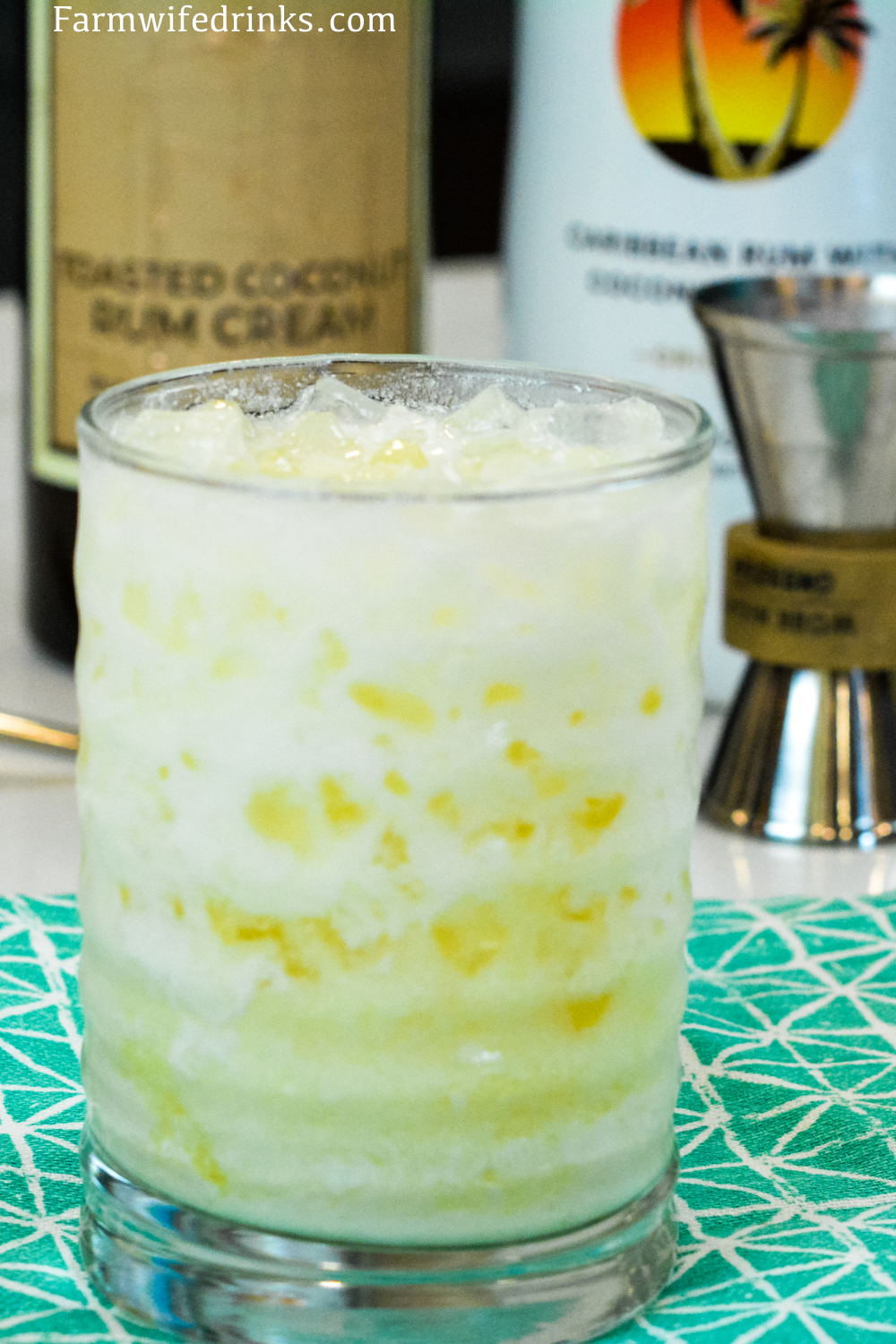 Toasted coconut pineapple cream cocktail is a smooth tropical drink combining Malibu rum and toasted coconut rum creme with pineapple juice. 