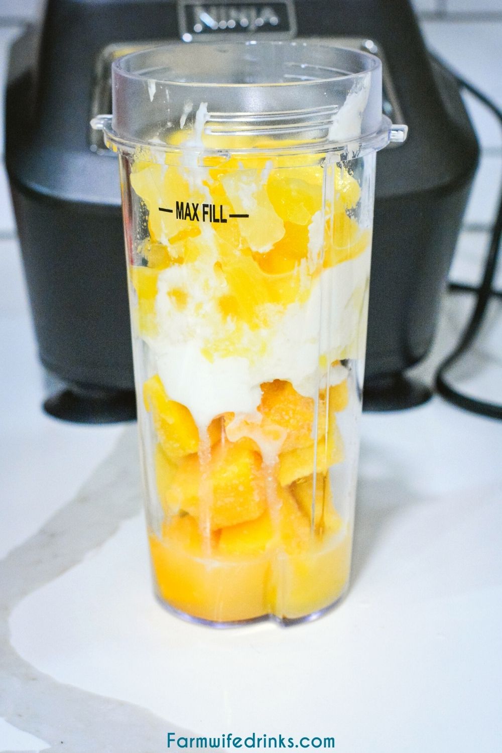 Mango Magic Smoothie is the current smoothie obsession by my swimmer that is made as a copycat to the Tropical Smoothie Cafe smoothie with just three simple ingredients of mango, pineapple, and greek yogurt.