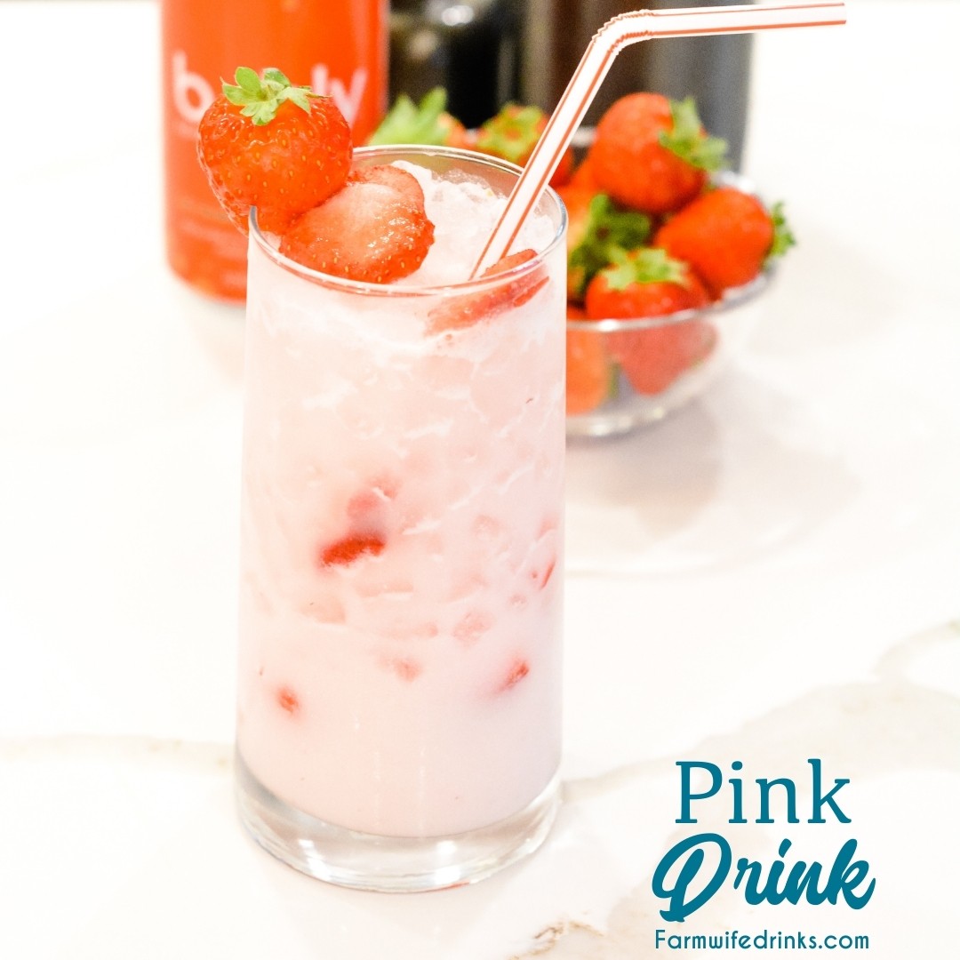 Copycat Starbucks pink drink recipe is a simple combination of cream of coconut, freeze-dried strawberries, fresh strawberries, and sparkling strawberry water makes this drink simple yet refreshing to make.