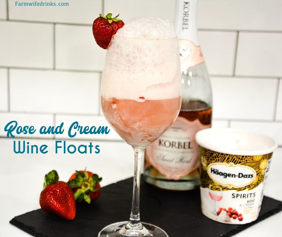 Rosé and Cream Floats combine two amazing items - rosé wine and ice cream for a frozen wine treat that is perfect as a dessert, after-dinner drink, or poolside cocktail.