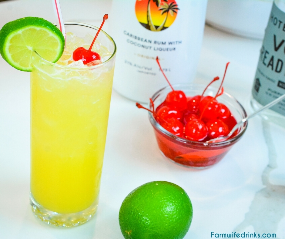The Caribbean painkiller combines coconut rum and vodka with orange, lime, and pineapple juices for the cocktail that will make you feel like you are sitting on the beach down in the islands.