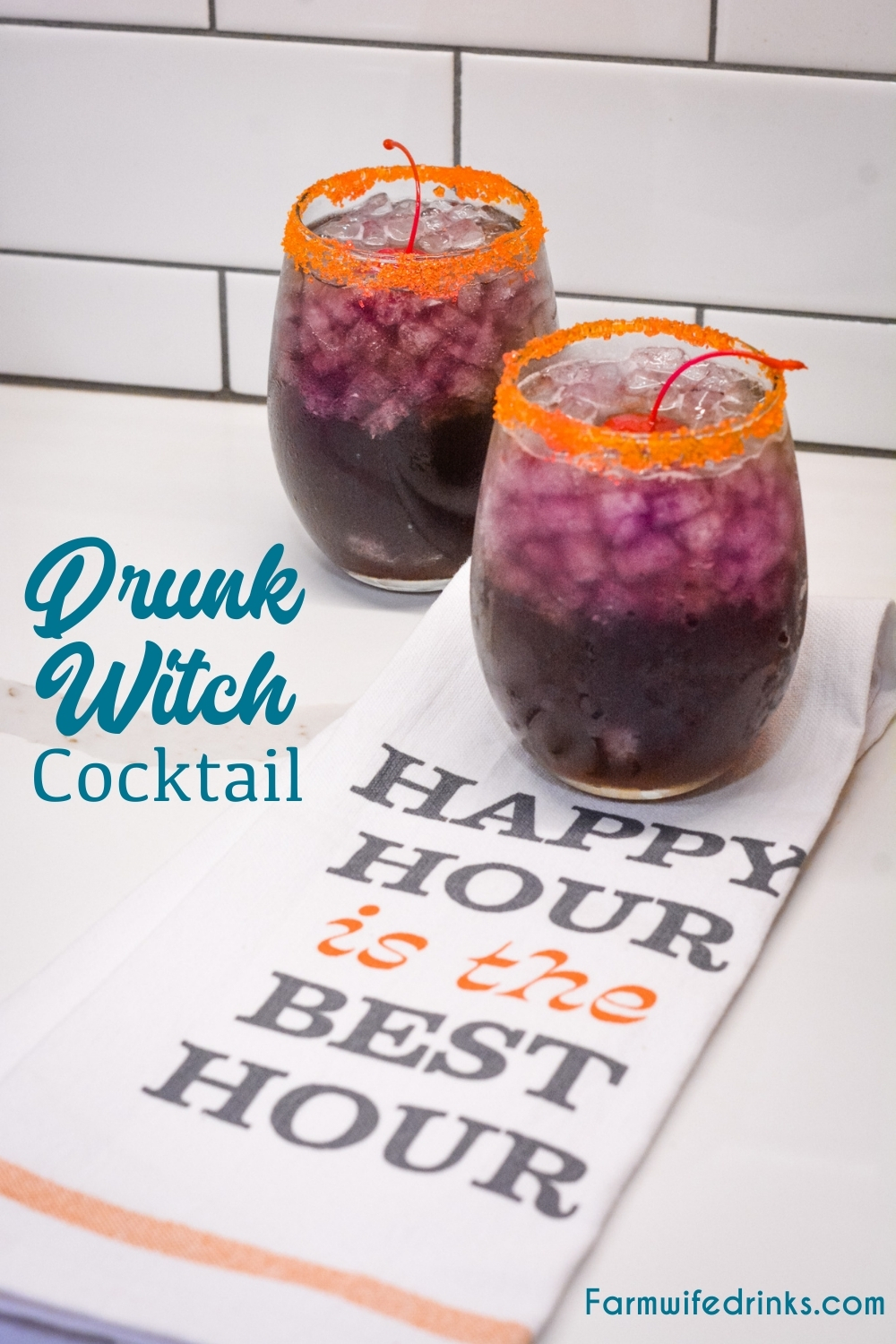 The purple rain drink can also be called the drunk witch cocktail for your Halloween party but regardless of the time of year, this purple cocktail is made with vodka, curaçao, grenadine, pineapple juice, and cranberry ginger ale. 