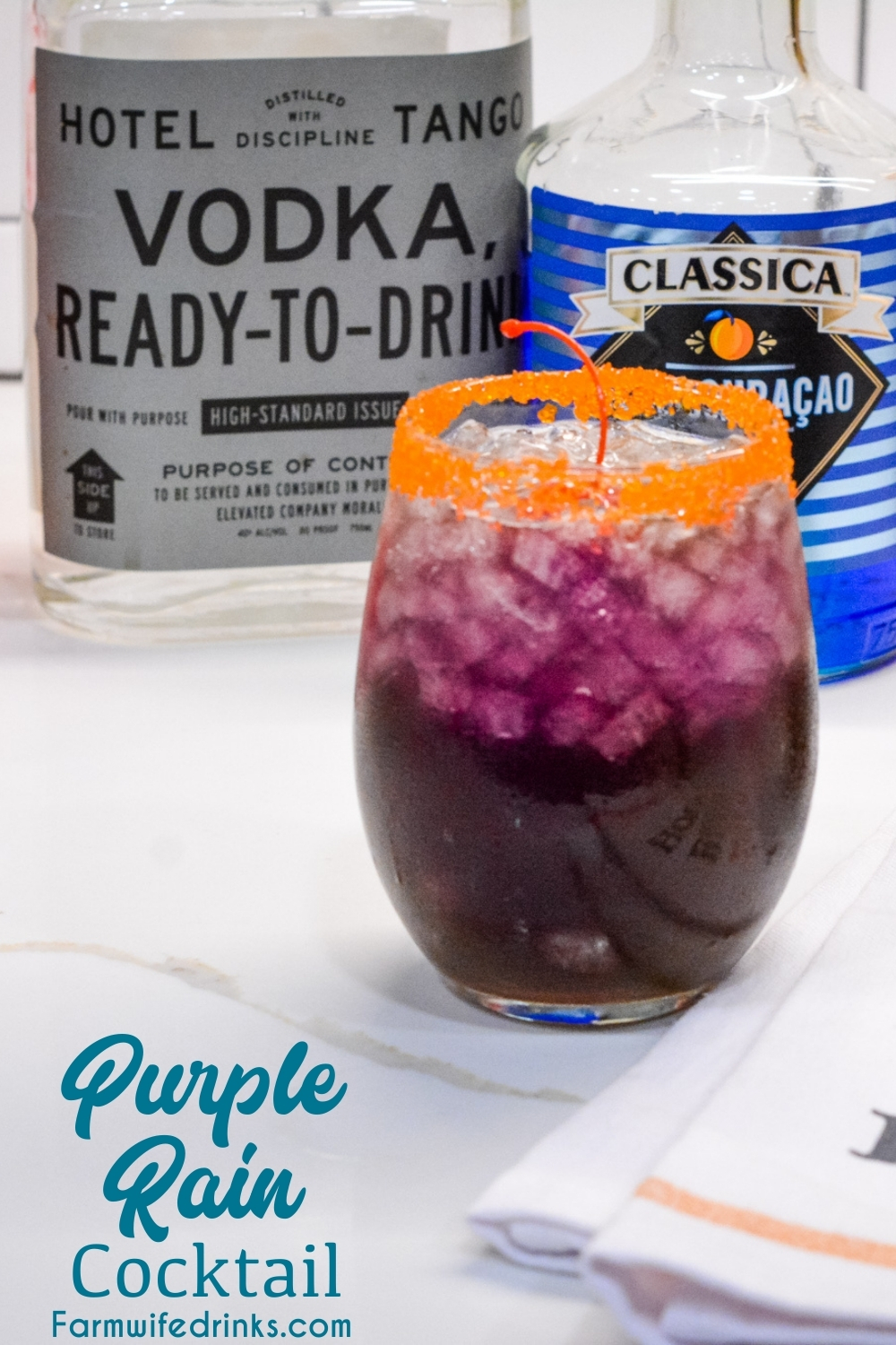 The purple rain drink can also be called the drunk witch cocktail for your Halloween party but regardless of the time of year, this purple cocktail is made with vodka, curaçao, grenadine, pineapple juice, and cranberry ginger ale. 