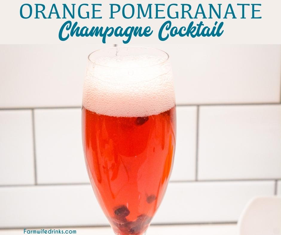 This orange pomegranate champagne spritzer is just that easy fancy champagne cocktail you need to know how to make for celebrations.