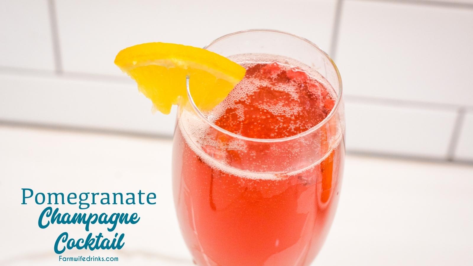 This orange pomegranate champagne spritzer is just that easy fancy champagne cocktail you need to know how to make for celebrations.