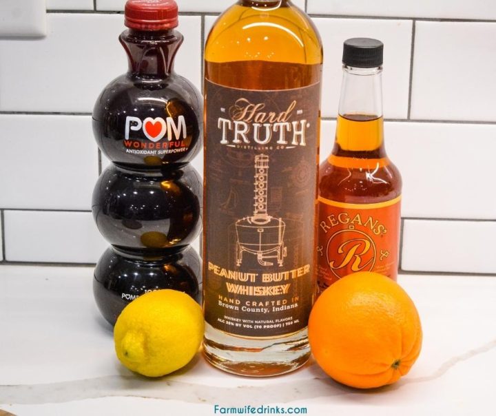 Peanut Butter Whiskey and Jelly Cocktail with Pomegranate Juice