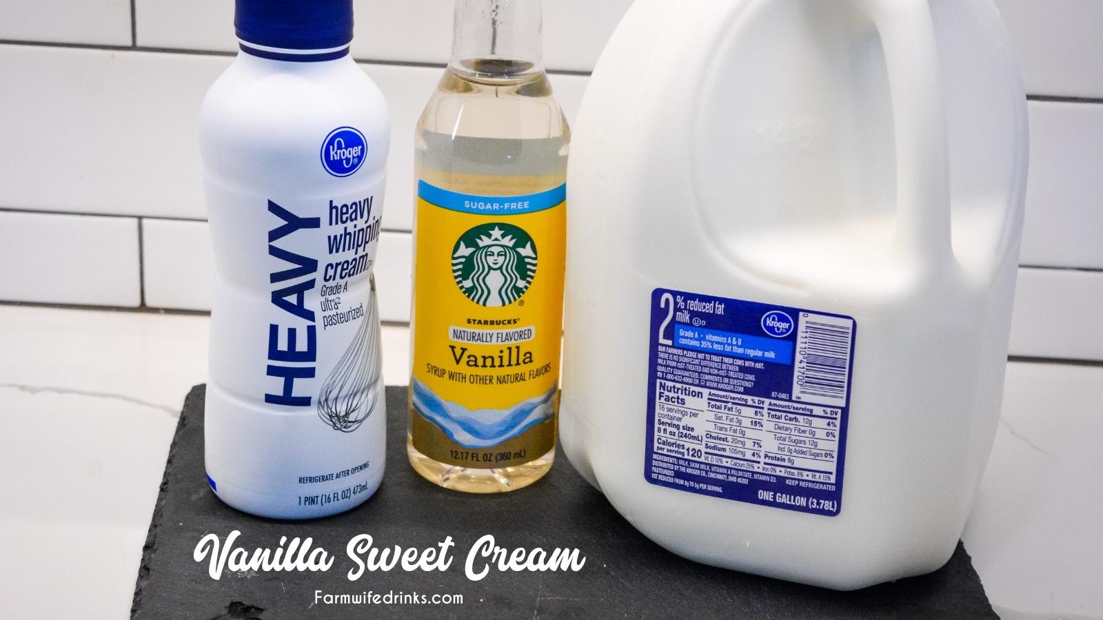 The coveted Starbucks vanilla sweet cream and cold foam can be made at home with heavy cream, vanilla syrup and milk with a little help from a mason jar.