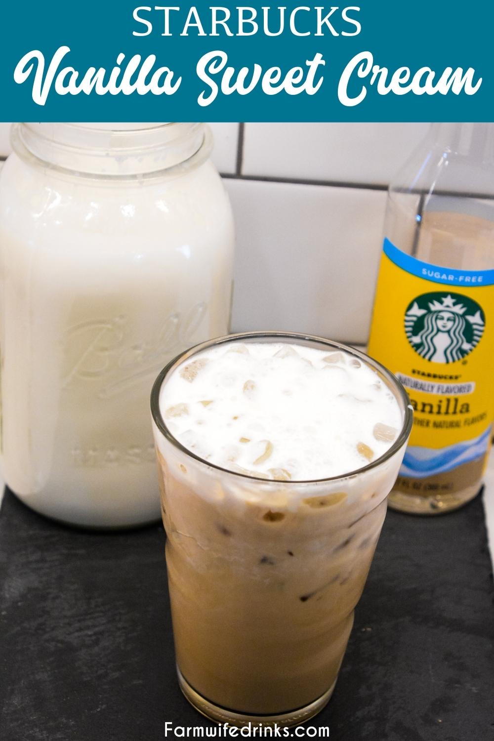 Vanilla Sweet Cream Cold Foam (Starbucks Copycat) - My Baking Addiction