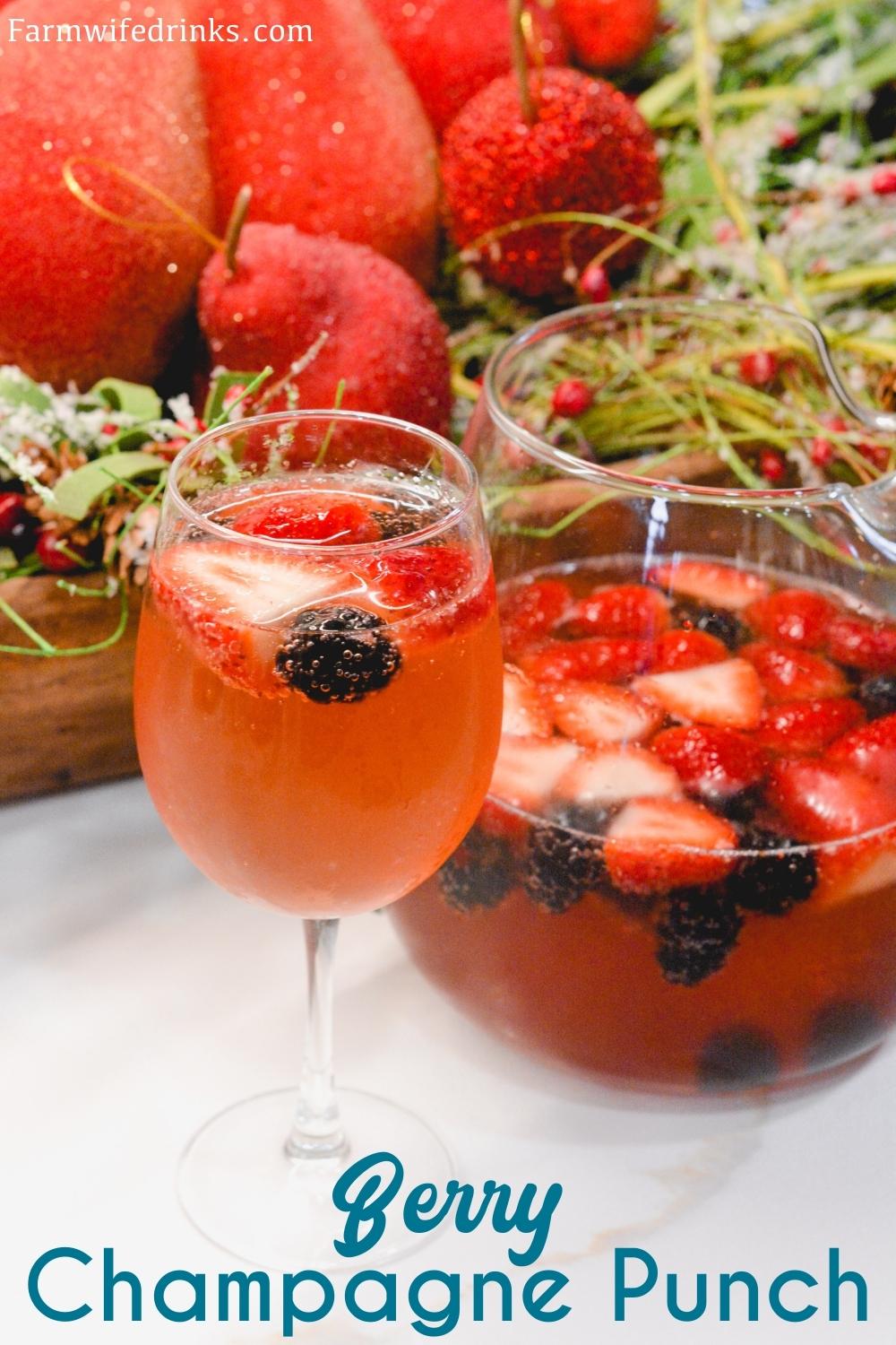 A refreshingly light and fruity champagne punch with vodka is easy to put together with real fruit, juices, vodka, and of course champagne.