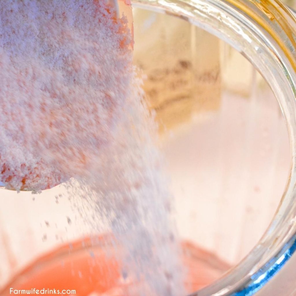 Add the lemonade concentrate powder to make a gallon of lemonade and add to the gallon jug. 