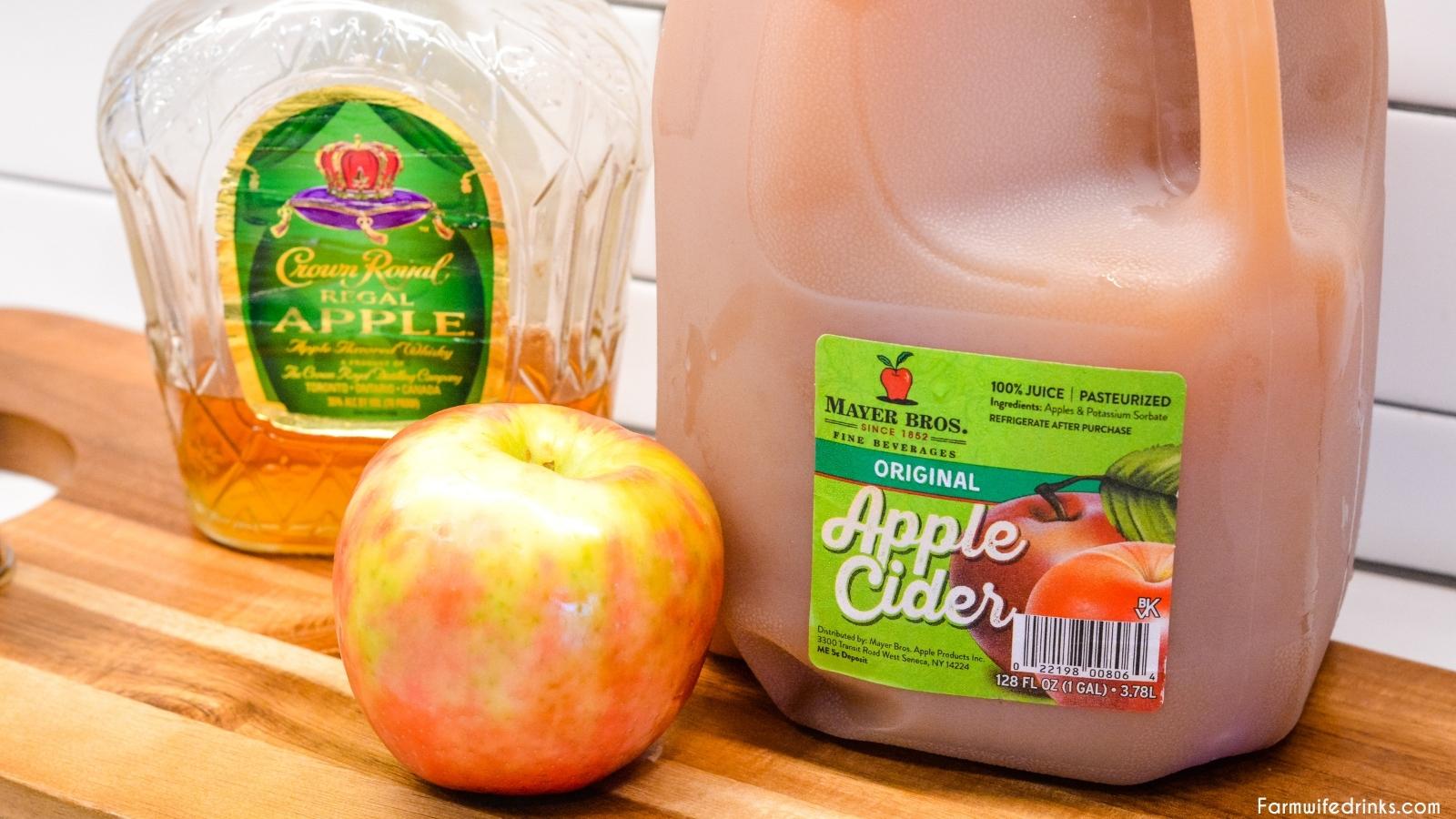 Apple Cider Whiskey ingredients - Apple Cider and Crown Royal Apple Whiskey