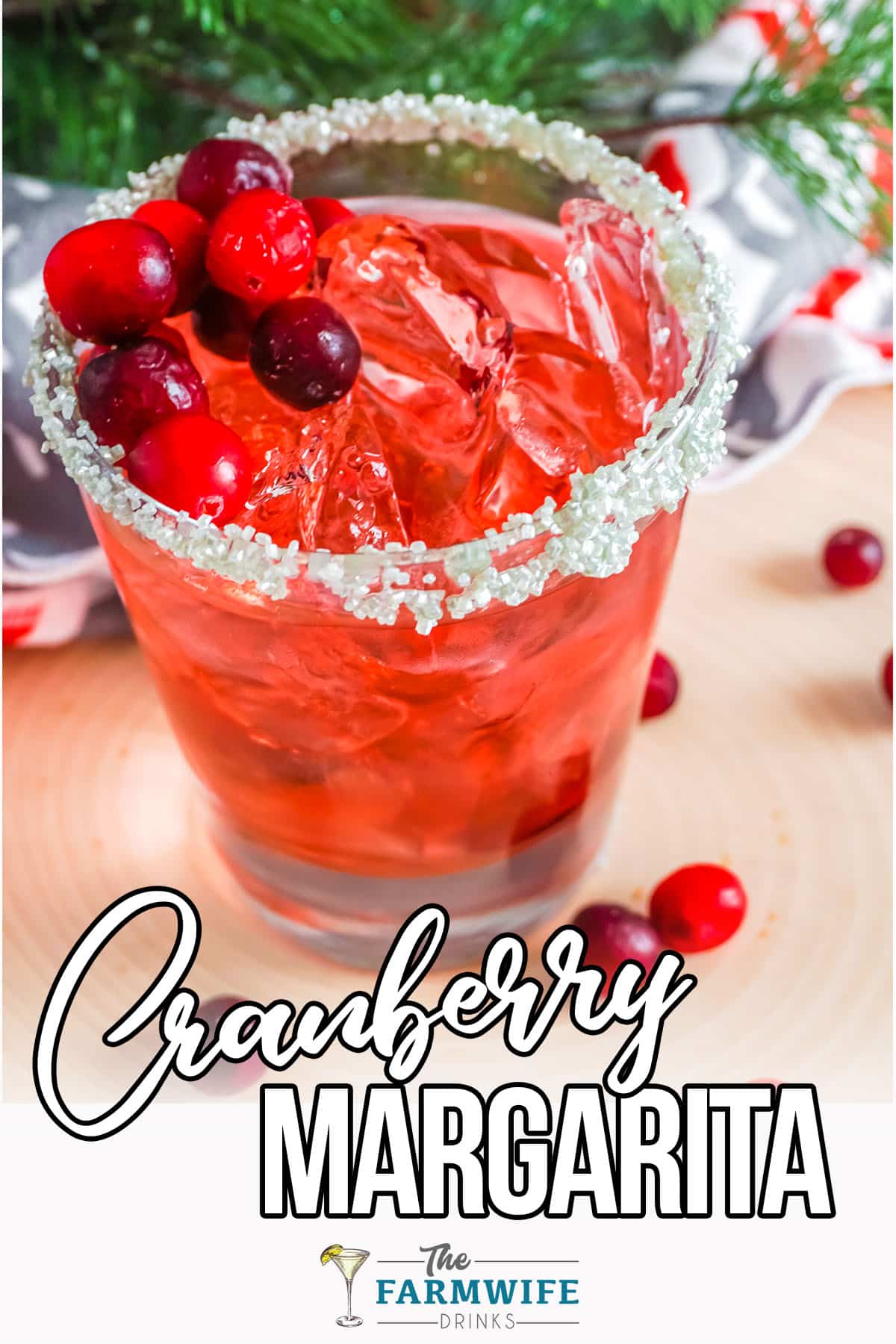 Cranberry topped, Silver rimmed, Cranberry Margarita.