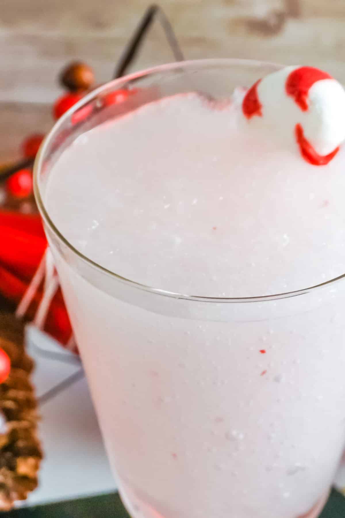 Close up on frozen Peppermint Punch.