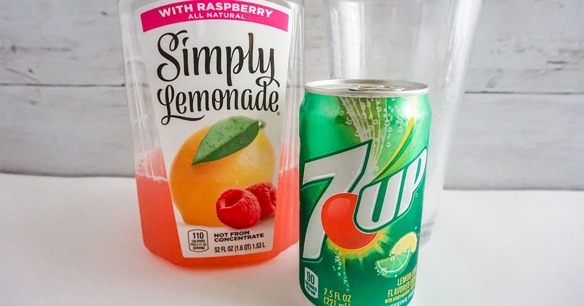 Ingredients for Raspberry 7up Punch.