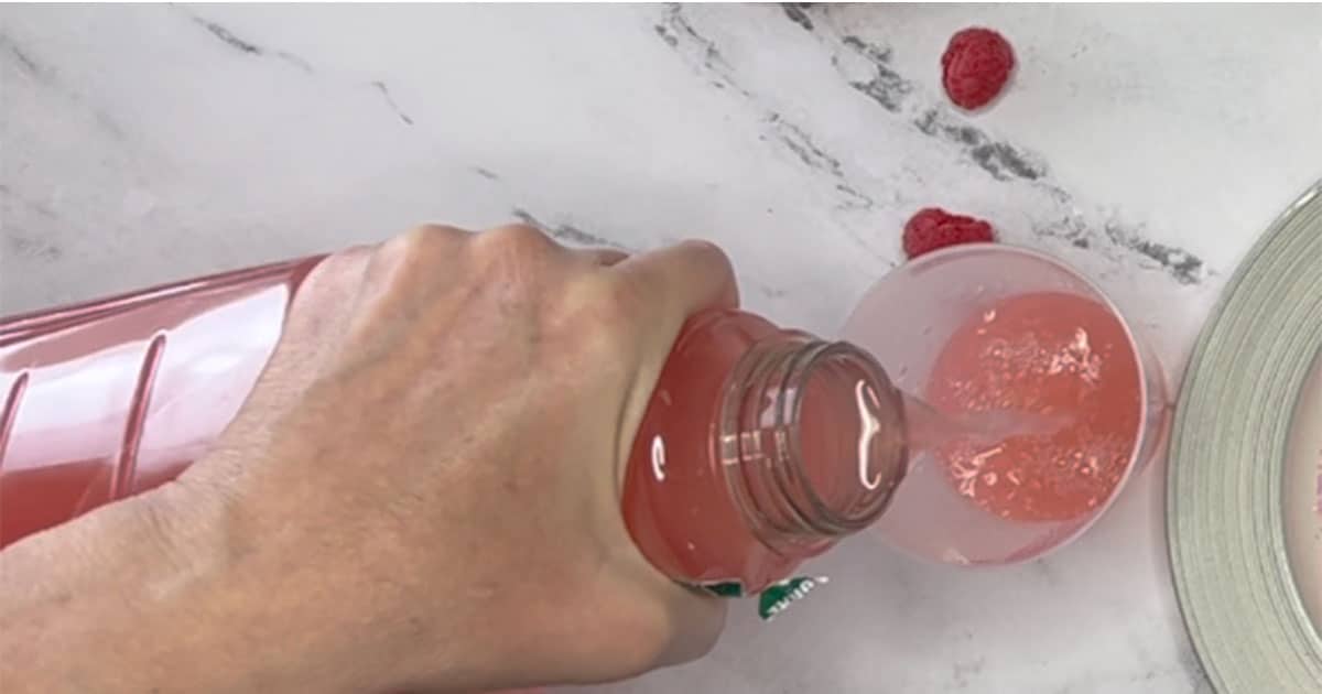 Measuring Raspberry Lemonade, for the Raspberry 7up Punch.