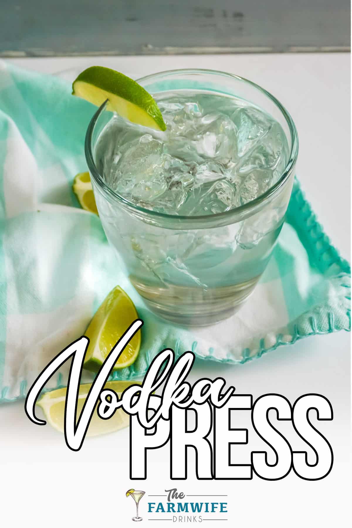Vodka Press with a slice of lime on the rim.