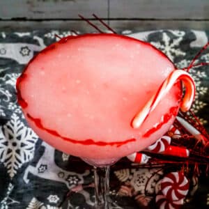 Top view of Frozen Candy Cane Margarita