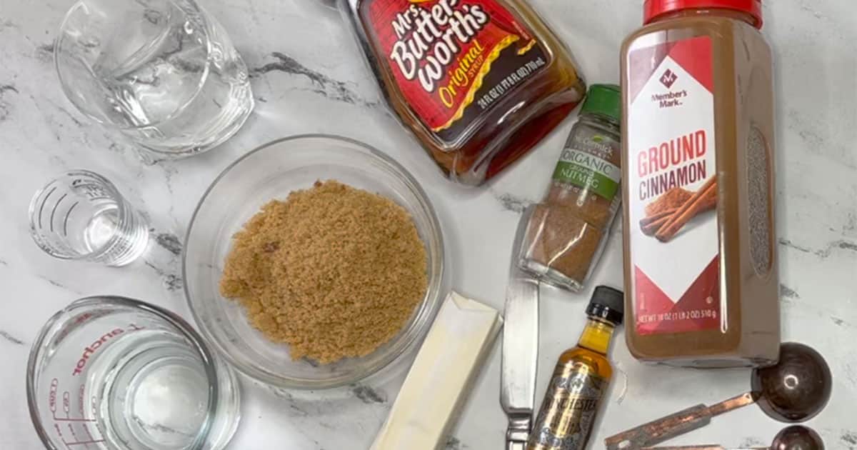 Ingredients for Hot Buttered Bourbon Cocktail.