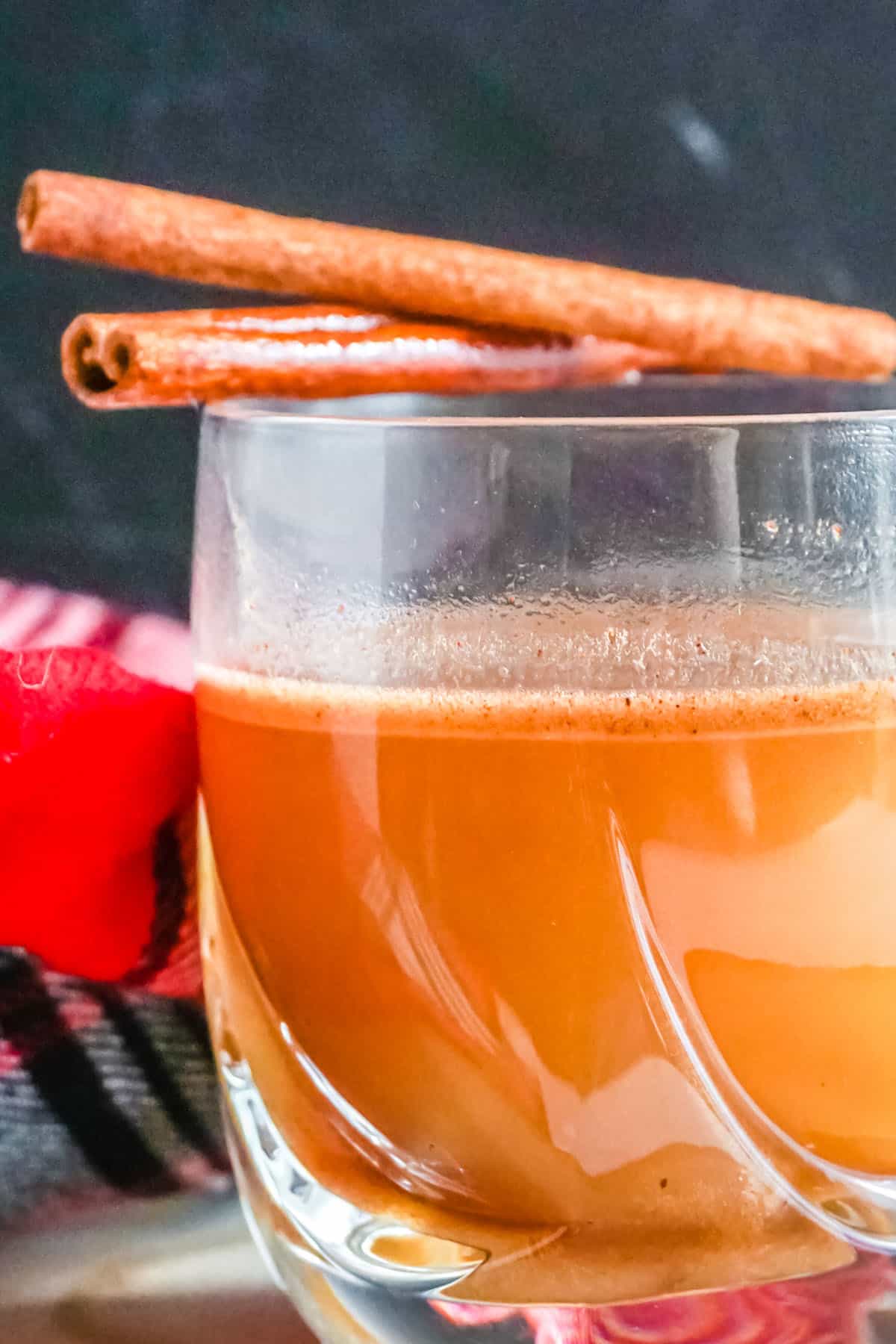 Hot Buttered Bourbon with cinnamon sticks.