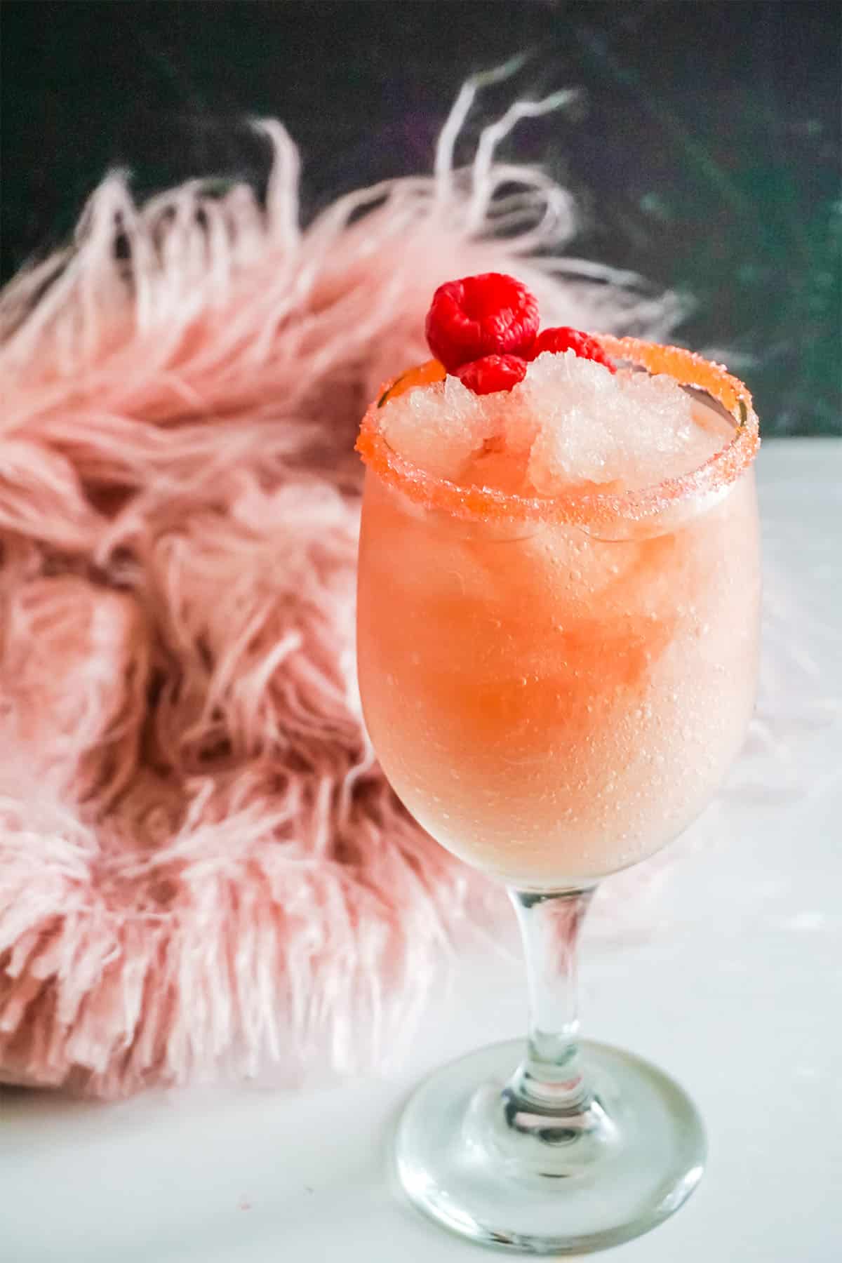 Pink Fluff behind Wine Slushy.