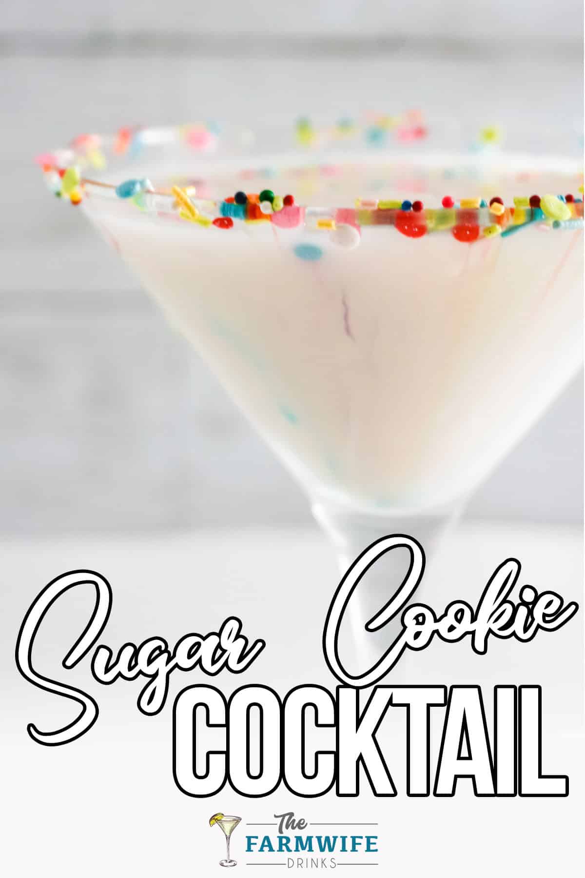 Sugar Cookie Cocktail side view with words on bottom.