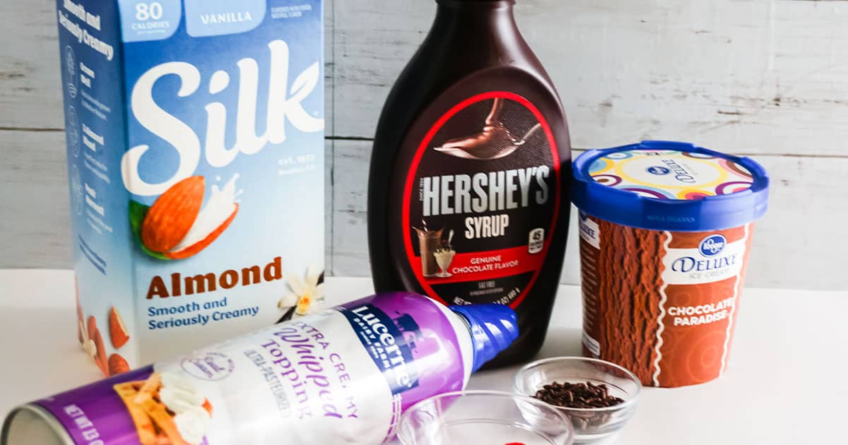 Ingredients for Chocolate Milkshake.