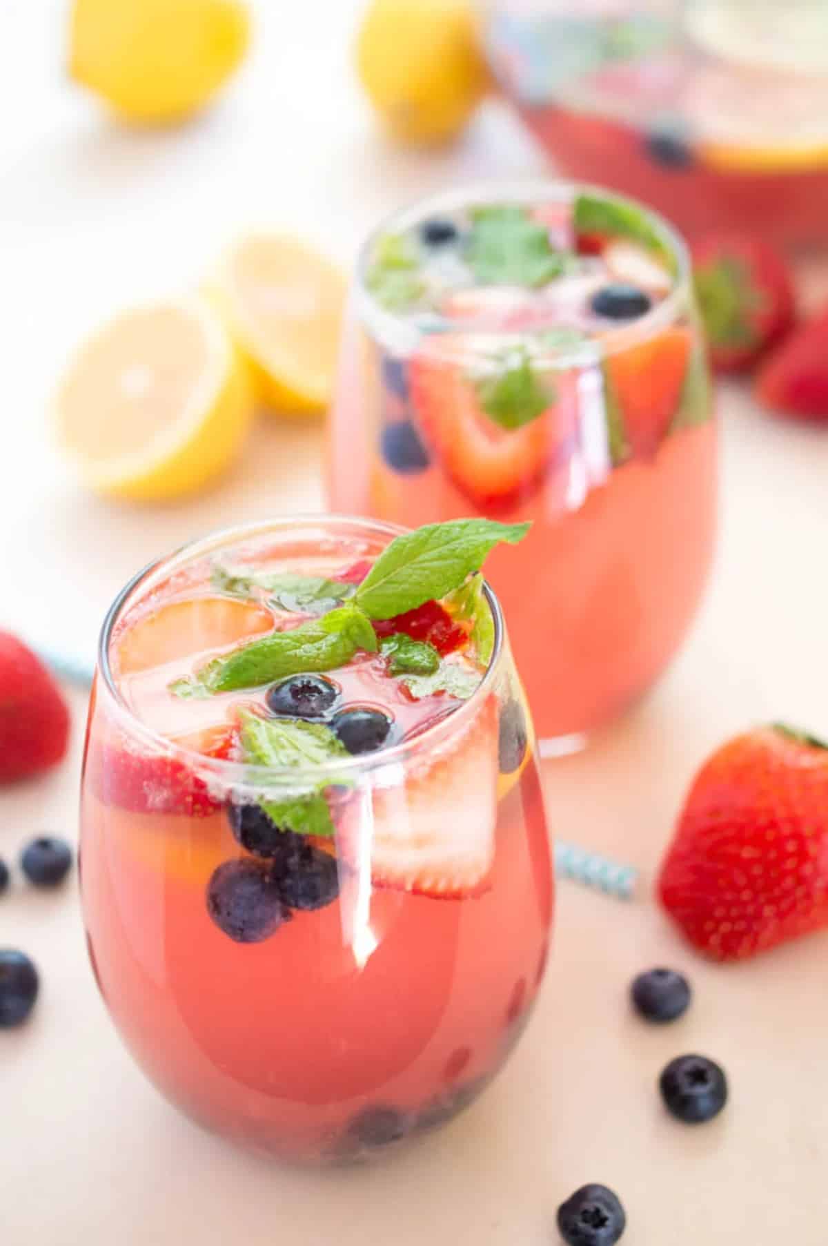 spiked berry lemonade pink drink recipe