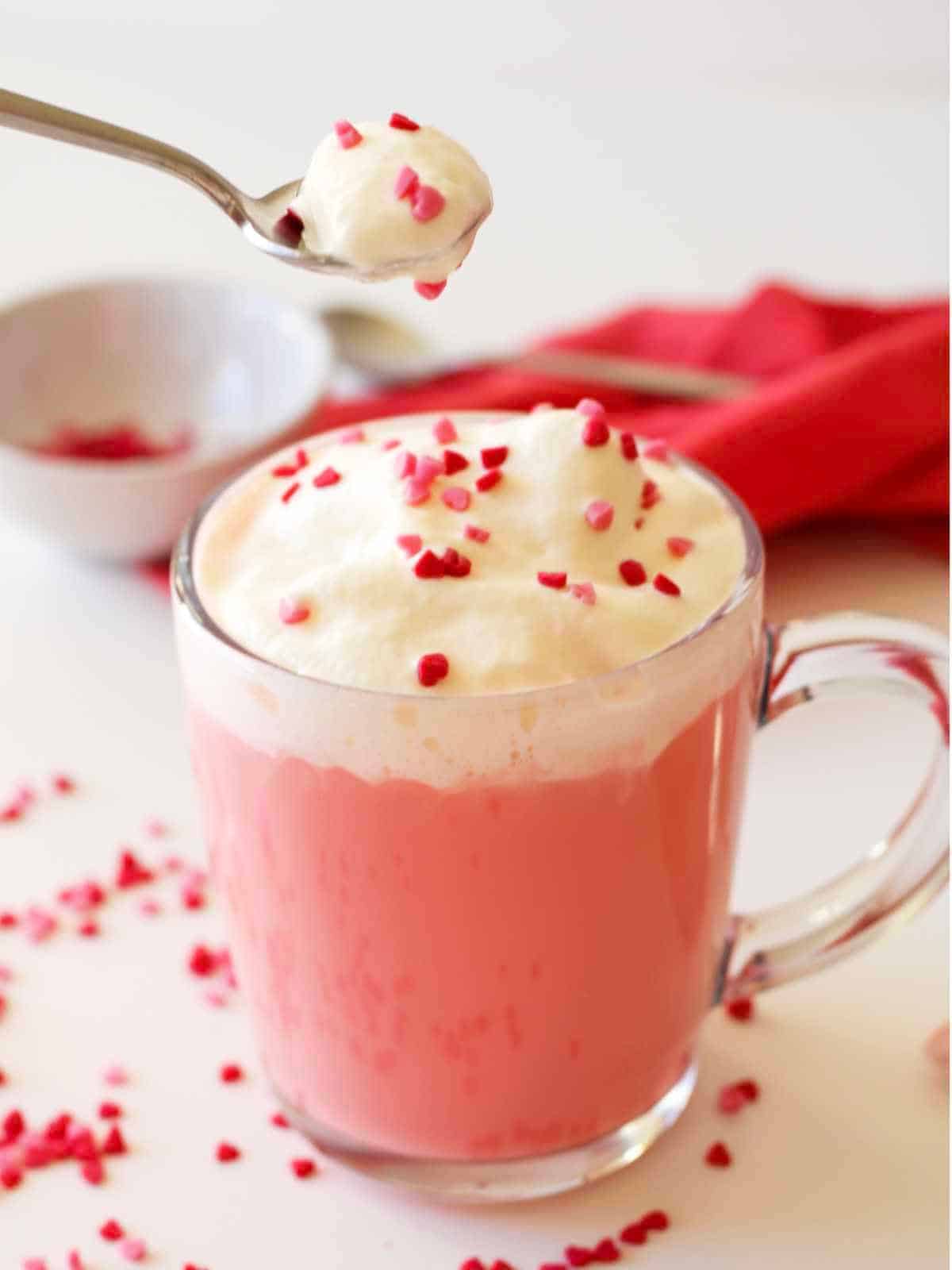 pink hot cocoa pink drink recipe