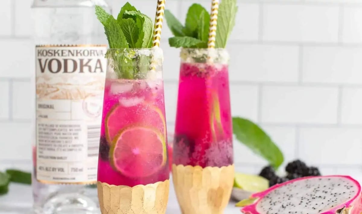 pink dragonfruit cocktail