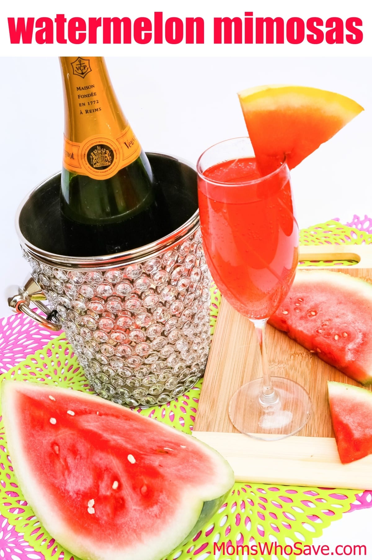 watermelon mimosas pink drink recipe