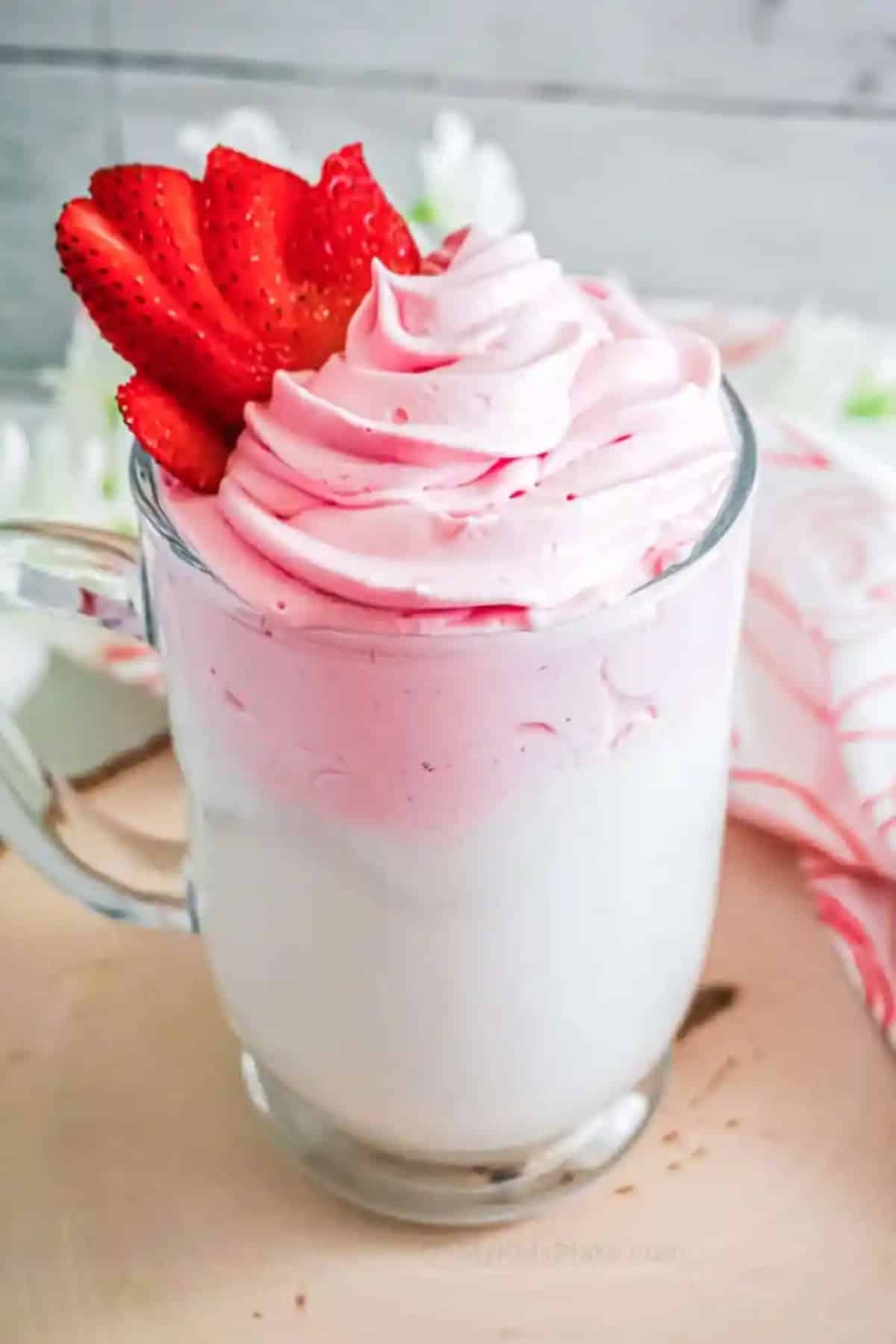 whipped strawberry milk pink drink recipe