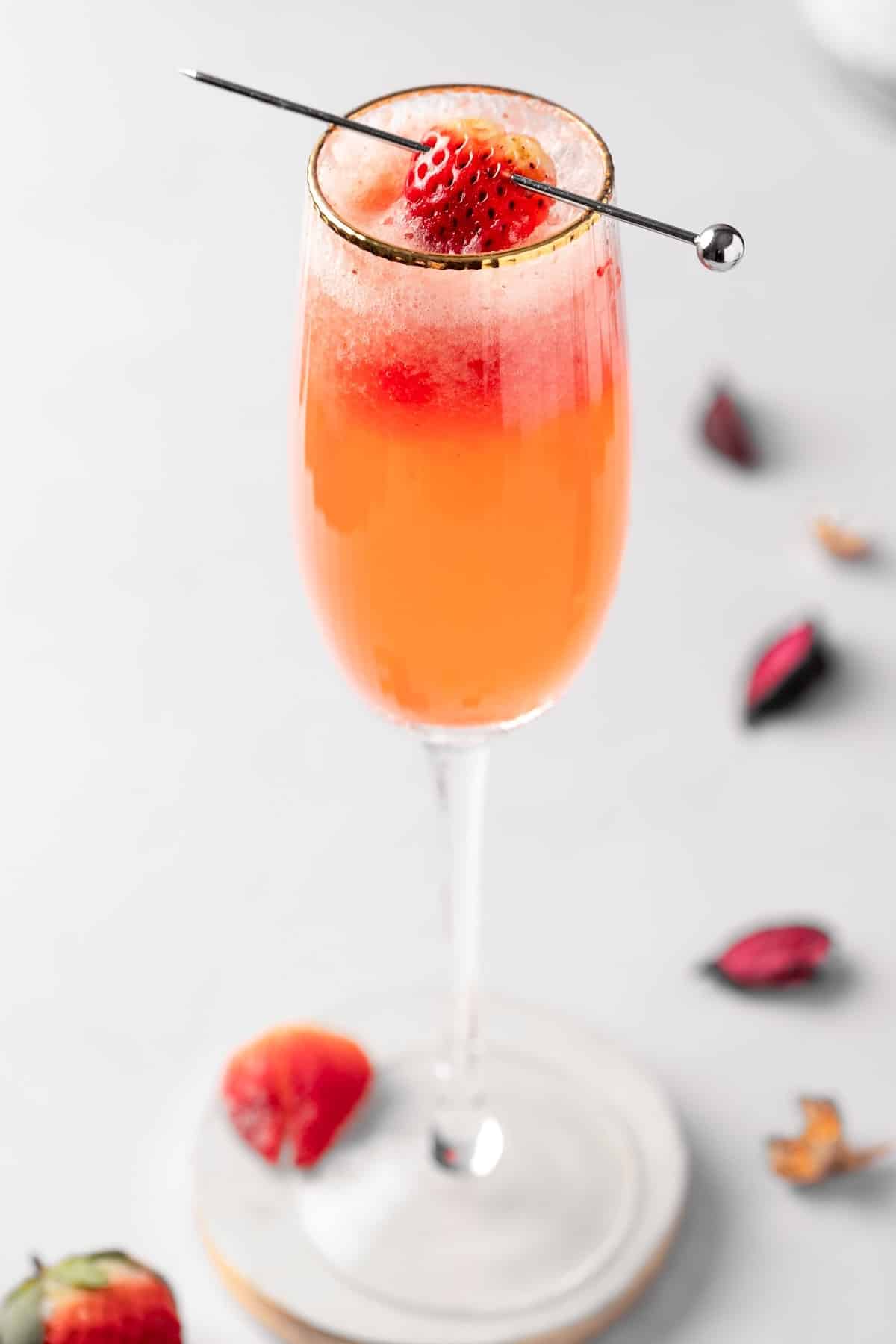 strawberry bellini pink drink recipe