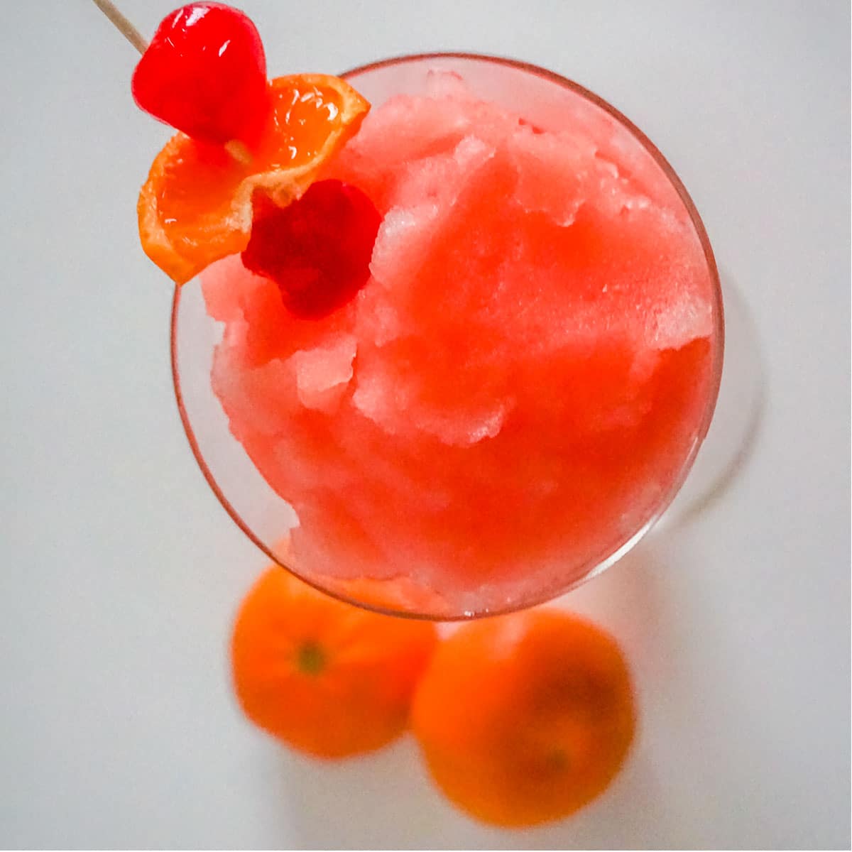 overhead view of a bahama mama cocktail