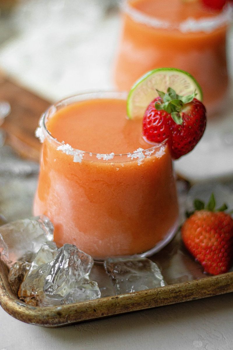 Frozen Strawberry-Mango Margaritas
